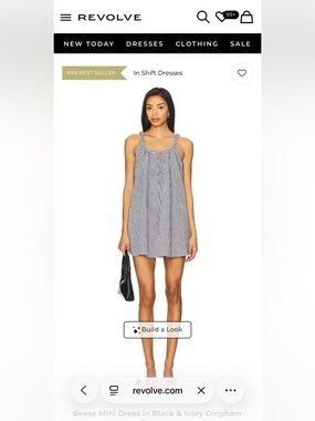 Tularosa Black and White Gingham Shift Dress